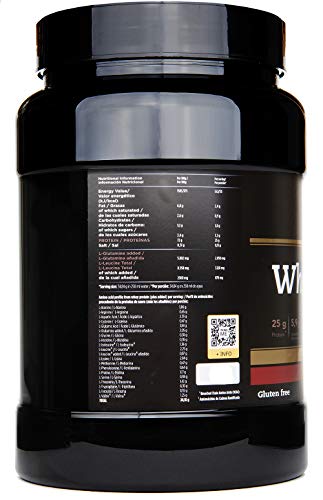 Crown Sport Nutrition Whey Protein - Concentrado proteína suero de leche con aminoácidos Leucina y Glutamina con certificado antidoping Informed sport