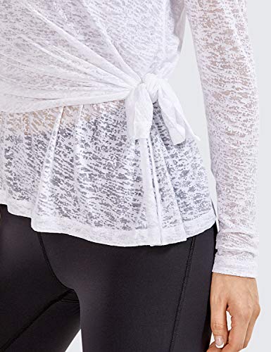 CRZ YOGA Burnout Cottony-Soft Top Ropa Deportiva Camiseta De Manga Larga para Mujer Blanco 42 CRZ YOGA Burnout Cottony-Soft Top Ropa Deportiva Camiseta De Manga Larga para Mujer Blanco 42