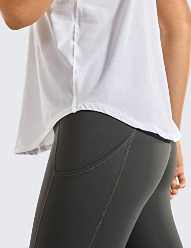 CRZ YOGA Mujer Algodón Pima Deporte de Sueltas Formación Camiseta sin Mangas Blanco-R744 38