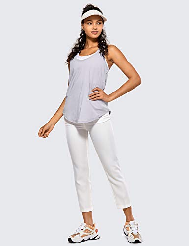 CRZ YOGA Mujer Algodón Pima Deporte de Sueltas Formación Camiseta sin Mangas Iris gris-R744 46 CRZ YOGA Mujer Algodón Pima Deporte de Sueltas Formación Camiseta sin Mangas Iris gris-R744 46