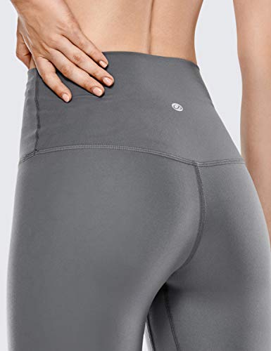CRZ YOGA Mujer Deportivos Leggings Capri Pantalones Elastico para Yoga Pilates - 53cm Carbono Oscuro - 53cm 36