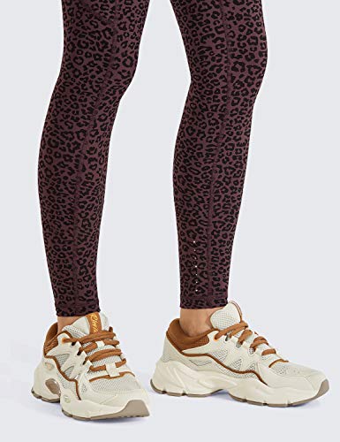 CRZ YOGA Mujer Mallas Deportivas Leggins Cintura Alta Fitness Pantalones con Bolsillos-71cm Estampado de Leopardo 4 44