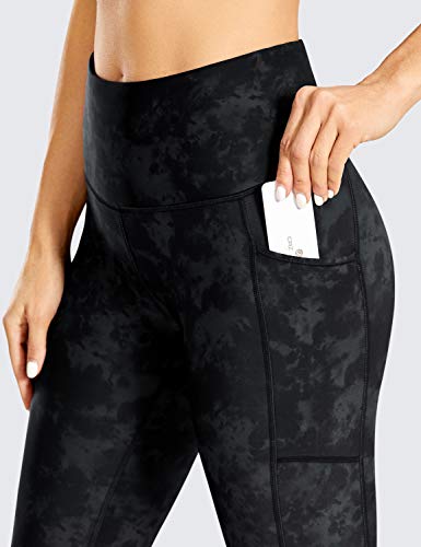 CRZ YOGA Mujer Termicos Invierno Grueso Cálido Pantalones Yoga Pantalones Deportivos con Bolsillos-63cm La Niebla de Tinta de Humo 40