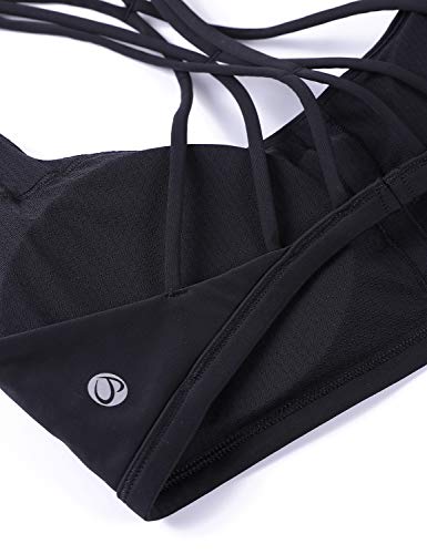 CRZ YOGA Sujetador Deportivo Yoga para Mujer Ejercicio Fitness Ropa Interior Negro L