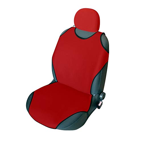 CSC401 -Funda para asiento de coche con forma de camiseta, Cojín para asiento de coche, Funda Cubierta Protector Asiento de coche, respaldo asiento Rojo (1 par)