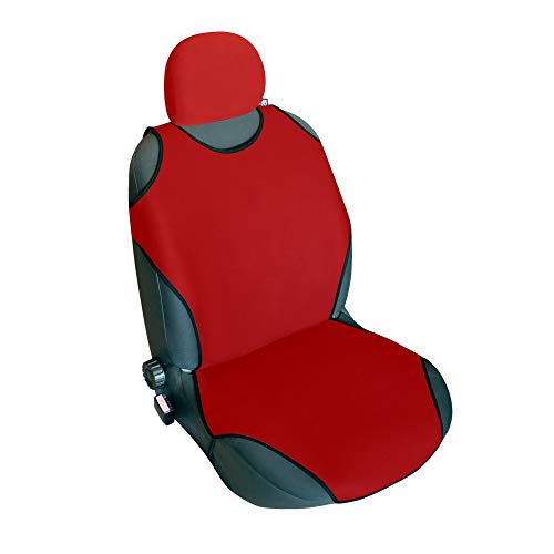 CSC401 -Funda para asiento de coche con forma de camiseta, Cojín para asiento de coche, Funda Cubierta Protector Asiento de coche, respaldo asiento Rojo (1 par)