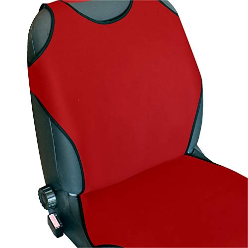 CSC401 -Funda para asiento de coche con forma de camiseta, Cojín para asiento de coche, Funda Cubierta Protector Asiento de coche, respaldo asiento Rojo (1 par)