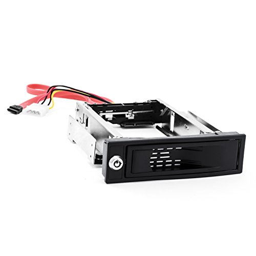 CSL - Caja extraíble 3,5 Pulgadas SATA Mobile Rack - Caja para Disco Duro SATA I II III HDD en bahía de Disco de 5,25 Pulgadas - hasta 6.0 GBit s - Kit Anti-vibración - con Cierre de Seguridad