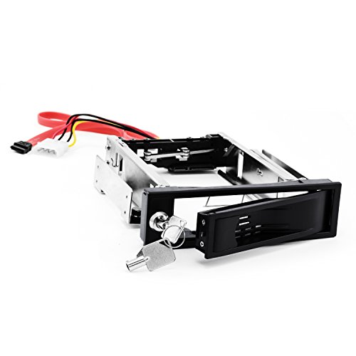 CSL - Caja extraíble 3,5 Pulgadas SATA Mobile Rack - Caja para Disco Duro SATA I II III HDD en bahía de Disco de 5,25 Pulgadas - hasta 6.0 GBit s - Kit Anti-vibración - con Cierre de Seguridad CSL - Caja extraíble 3,5 Pulgadas SATA Mobile Rack - Caja para Disco Duro SATA I II III HDD en bahía de Disco de 5,25 Pulgadas - hasta 6.0 GBit s - Kit Anti-vibración - con Cierre de Seguridad