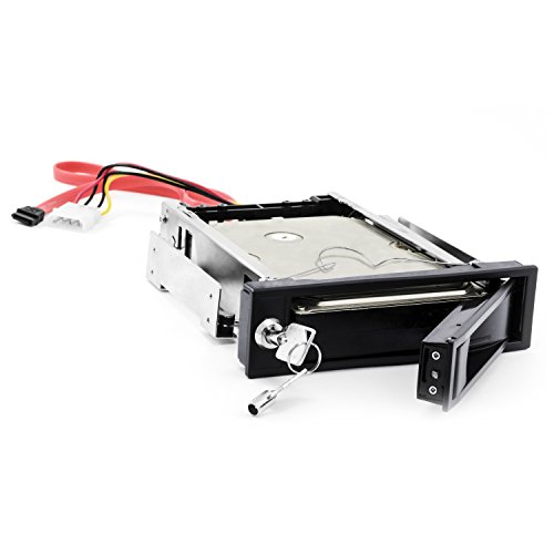 CSL - Caja extraíble 3,5 Pulgadas SATA Mobile Rack - Caja para Disco Duro SATA I II III HDD en bahía de Disco de 5,25 Pulgadas - hasta 6.0 GBit s - Kit Anti-vibración - con Cierre de Seguridad CSL - Caja extraíble 3,5 Pulgadas SATA Mobile Rack - Caja para Disco Duro SATA I II III HDD en bahía de Disco de 5,25 Pulgadas - hasta 6.0 GBit s - Kit Anti-vibración - con Cierre de Seguridad