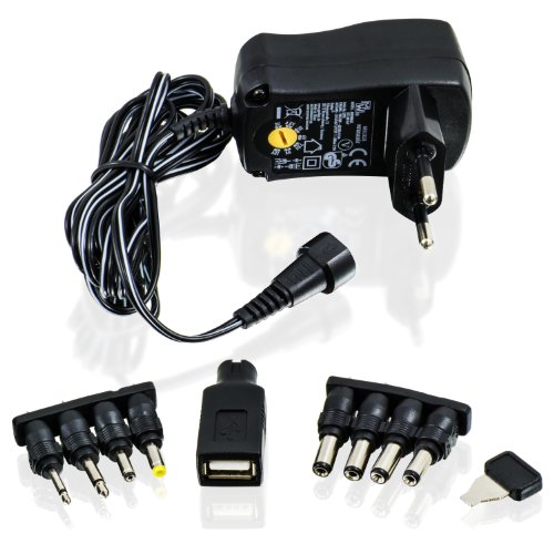 CSL - Fuente de alimentación Universal 3 4,5 5 6 7,5 9 y 12V CA CC 1000 mA, 9 Conectores - Adaptador de Viaje CSL - Fuente de alimentación Universal 3 4,5 5 6 7,5 9 y 12V CA CC 1000 mA, 9 Conectores - Adaptador de Viaje