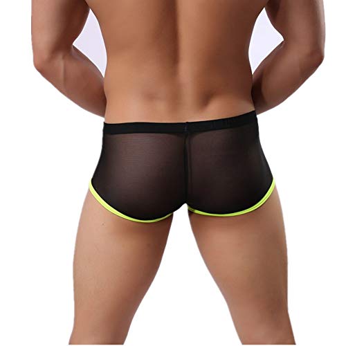 CSMARTE Hombre Slip Calzoncillos bóxer de Rayas de Malla de Ropa Interior para Hombres Troncos Transparentes Atractivos CSMARTE Hombre Slip Calzoncillos bóxer de Rayas de Malla de Ropa Interior para Hombres Troncos Transparentes Atractivos