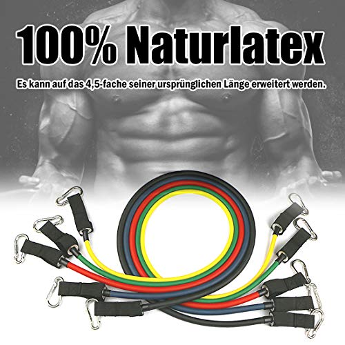 CStern Látex Natural Extensores Pecho Fitness Bandas Entrenamiento Resistencia Elastica Ejercicio para Hombres Mujeres Yoga Pilates Estiramiento Entrenamiento Fuerza Adelgazamiento Terapia Física