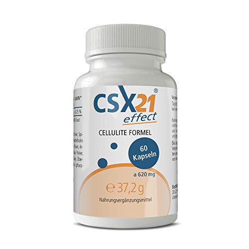 CSX21 cápsulas anti-celulitis | Adiós piel de naranja y protuberancias | potente anticelulitico reductor en glúteos, abdomen, cadera, brazos, muslos | 60 pastillas