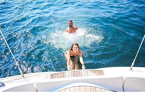 CT-CARID - Escalera de embarcación para barco (3 escalones), acero inoxidable marino, telescópica, escalera para embarque, fuera de la vista debajo de la plataforma CT-CARID - Escalera de embarcación para barco (3 escalones), acero inoxidable marino, telescópica, escalera para embarque, fuera de la vista debajo de la plataforma