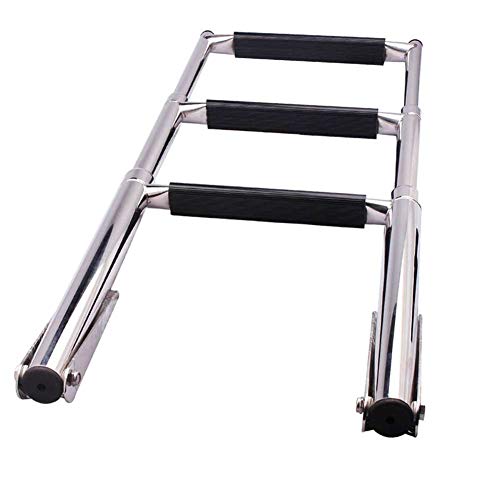 CT-CARID - Escalera de embarcación para barco (3 escalones), acero inoxidable marino, telescópica, escalera para embarque, fuera de la vista debajo de la plataforma CT-CARID - Escalera de embarcación para barco (3 escalones), acero inoxidable marino, telescópica, escalera para embarque, fuera de la vista debajo de la plataforma