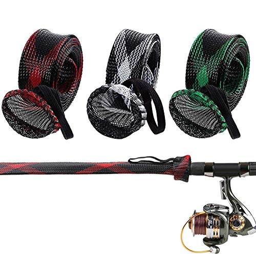 Cubierta de Caña de Pescar, 3 Piezas Funda para Caña de Pescar Trenzada, Funda Protectora para Caña de Pescar Con Cordón, Ajustable para Evitar que la Caña de Pescar se Raye (3 Colores) Cubierta de Caña de Pescar, 3 Piezas Funda para Caña de Pescar Trenzada, Funda Protectora para Caña de Pescar Con Cordón, Ajustable para Evitar que la Caña de Pescar se Raye (3 Colores)