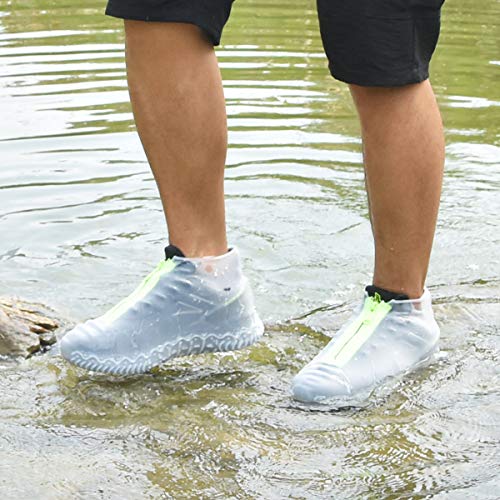 Cubierta del Zapato, Funda de Silicona para Zapatos con Suela Antideslizante y Diseño de Cremallera, Funda de Zapato Reutilizable & Impermeable para Días de Lluvia y Nieve (XL (43--47), Transparente) Cubierta del Zapato, Funda de Silicona para Zapatos con Suela Antideslizante y Diseño de Cremallera, Funda de Zapato Reutilizable & Impermeable para Días de Lluvia y Nieve (XL (43--47), Transparente)