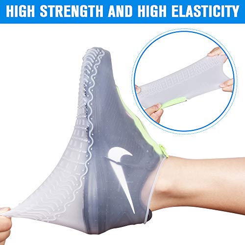 Cubierta del Zapato, Funda de Silicona para Zapatos con Suela Antideslizante y Diseño de Cremallera, Funda de Zapato Reutilizable & Impermeable para Días de Lluvia y Nieve (XL (43--47), Transparente) Cubierta del Zapato, Funda de Silicona para Zapatos con Suela Antideslizante y Diseño de Cremallera, Funda de Zapato Reutilizable & Impermeable para Días de Lluvia y Nieve (XL (43--47), Transparente)