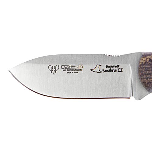 Cuchillo Cudeman 182-Y Mini Sanabria II BUSHCRAFT de un Duende de Negro Hoja de Acero MoVa de 7 cm empuñadura de Yute marrón de 8,5 cm Funda de Cuero para Caza, Supervivencia y Bushcraft Cuchillo Cudeman 182-Y Mini Sanabria II BUSHCRAFT de un Duende de Negro Hoja de Acero MoVa de 7 cm empuñadura de Yute marrón de 8,5 cm Funda de Cuero para Caza, Supervivencia y Bushcraft