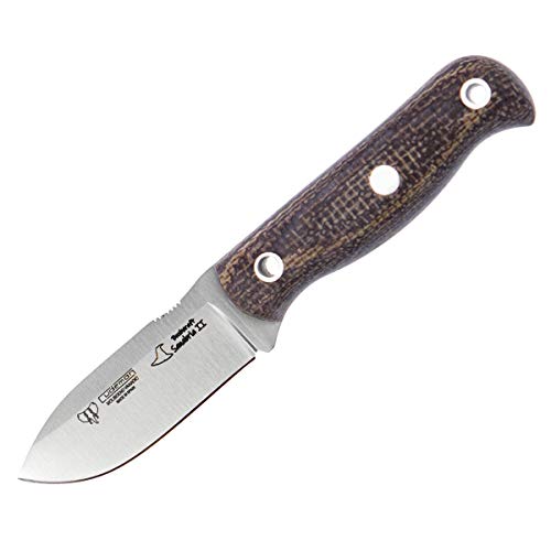 Cuchillo Cudeman 182-Y Mini Sanabria II BUSHCRAFT de un Duende de Negro Hoja de Acero MoVa de 7 cm empuñadura de Yute marrón de 8,5 cm Funda de Cuero para Caza, Supervivencia y Bushcraft Cuchillo Cudeman 182-Y Mini Sanabria II BUSHCRAFT de un Duende de Negro Hoja de Acero MoVa de 7 cm empuñadura de Yute marrón de 8,5 cm Funda de Cuero para Caza, Supervivencia y Bushcraft