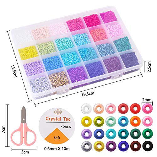 Cuentas para Collares Cuentas de Colores 2 mm Bolitas para Hacer Collares Pulseras Regalo para Niños 24 Colores Brillantes (2mm 24 colores) Cuentas para Collares Cuentas de Colores 2 mm Bolitas para Hacer Collares Pulseras Regalo para Niños 24 Colores Brillantes (2mm 24 colores)