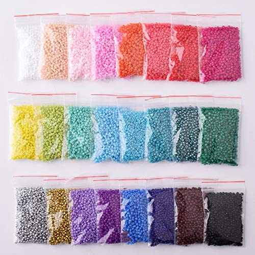 Cuentas para Collares Cuentas de Colores 2 mm Bolitas para Hacer Collares Pulseras Regalo para Niños 24 Colores Brillantes (2mm 24 colores)