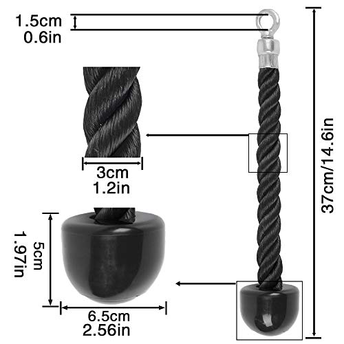 Cuerda de tríceps individual, para tríceps, cuerda de nailon para tríceps, cuerda para tirar hacia abajo con mango antideslizante, multigimnasio, entrenamiento, bíceps, tríceps, gimnasio o casa Cuerda de tríceps individual, para tríceps, cuerda de nailon para tríceps, cuerda para tirar hacia abajo con mango antideslizante, multigimnasio, entrenamiento, bíceps, tríceps, gimnasio o casa