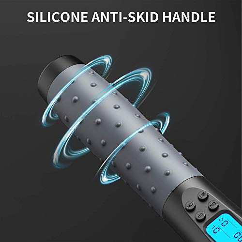 Cuerda para Saltar, Contador Digital 2 Modos Cuerda de Saltar Sin Enredos con Rodamientos de Bolas de 360° Mango Ponderado y Longitud Ajustable Comba de Crossfit para Fitness Ejercicio Físico Cuerda para Saltar, Contador Digital 2 Modos Cuerda de Saltar Sin Enredos con Rodamientos de Bolas de 360° Mango Ponderado y Longitud Ajustable Comba de Crossfit para Fitness Ejercicio Físico