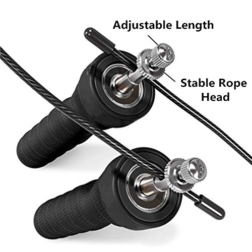 Cuerda para Saltar de Alta Velocidad, Speed Rope Crossfit Incluye 2 Comba de Saltar Rodamiento Rápido Comba de Boxeo Cuerda para Saltar de Alta Velocidad, Speed Rope Crossfit Incluye 2 Comba de Saltar Rodamiento Rápido Comba de Boxeo