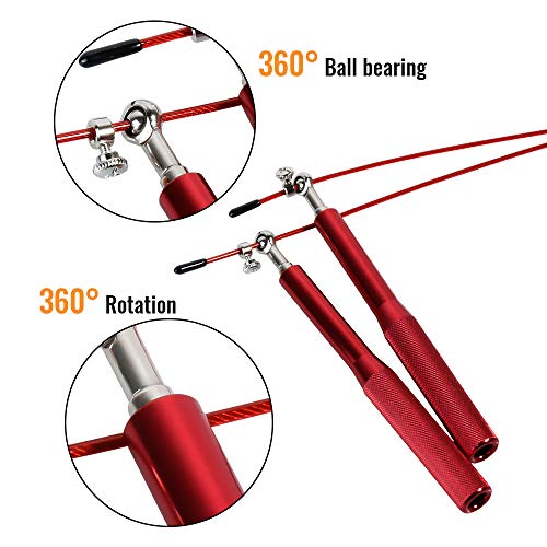 Cuerda para Saltar, Fitness Equipment Skipping Rope, 3M Fitness Comba de Saltar Rápido para Adultos para Fitness, Crossfit, Entrenamiento, Boxeo, Artes Marciales Mixtas y Entrenamientos en Casa Nojo