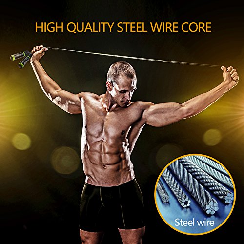 Cuerda para Saltar,Gritin Velocidad Cuerda de salto con mango de espuma de suave y cuerda ajustable libre y rodamientos de bolas rápidos para entrenamientos de gimnasia-Negro Cuerda para Saltar,Gritin Velocidad Cuerda de salto con mango de espuma de suave y cuerda ajustable libre y rodamientos de bolas rápidos para entrenamientos de gimnasia-Negro