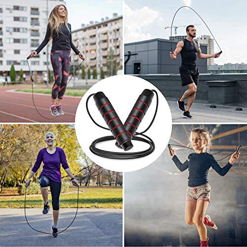 Cuerda Saltar,Comba Crossfit con Mango Antideslizante de Espuma para Hombre y Mujer Suave Cuerda Ajustable Libre y Rodamientos de Bolas de Rápidos para Fitness, Entrenamientos de Gimnasia, Crossfit Cuerda Saltar,Comba Crossfit con Mango Antideslizante de Espuma para Hombre y Mujer Suave Cuerda Ajustable Libre y Rodamientos de Bolas de Rápidos para Fitness, Entrenamientos de Gimnasia, Crossfit
