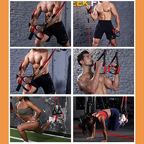 Cuerda Triceps Cuerda Para Empujar y Tirar Hacia Abajo de TríCeps Para Multi-Gimnasio y 2x Multifuncional, Cable de Agarre Potente Con Gancho de Seguridad,Combinaciones de Entrenamiento de Fuerza