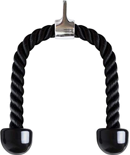 Cuerda Tríceps - Cuerda para Entrenamiento Trabajos Pesados Cuerda Biceps Cable de Fijación Nylon Triceps Cuerda Polea Desplegable Manijas Antideslizantes para Fitness Body Building Uso Doméstico