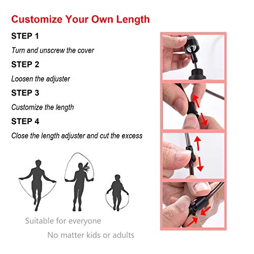 Cuerdas de Saltar 2 PCS, Profesional Cuerda de Salto Sin Enredos de Velocidad con Mango de Espuma de Suave, Fácilmente Ajustable para Fitness Ejercicio Quema Grasa Aumentar la Resistencia Cuerdas de Saltar 2 PCS, Profesional Cuerda de Salto Sin Enredos de Velocidad con Mango de Espuma de Suave, Fácilmente Ajustable para Fitness Ejercicio Quema Grasa Aumentar la Resistencia