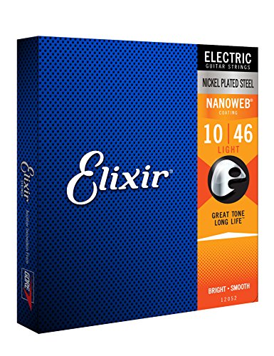 Cuerdas para guitarra eléctrica Elixir Strings con recubrimiento NANOWEB, calibre ligero (.010-.046)