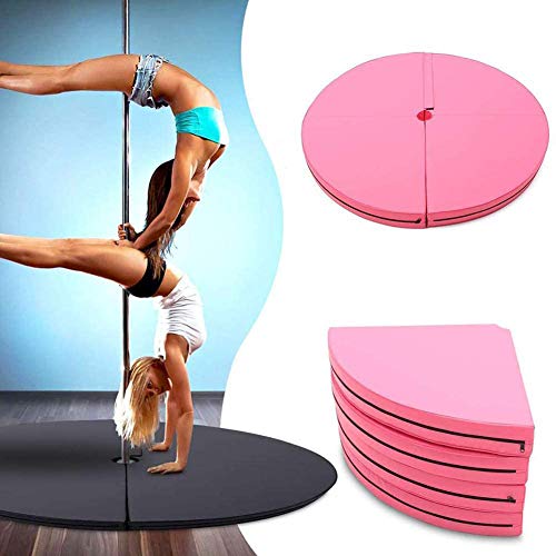 Cuero sintético Plegable, Polo de Entrenamiento Bailando Seguridad de Choque Mat Plegable de Cuero Plegable, colchoneta Protectora Pole Dance,Rosado