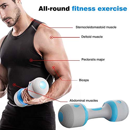 cuffslee Mancuerna Ajustable, Selección De Peso 5 En 1, Barra De Peso Multiusos con Agarre Antideslizante para La Oficina del Gimnasio En Casa (Individual 5 Kg Azul) cuffslee Mancuerna Ajustable, Selección De Peso 5 En 1, Barra De Peso Multiusos con Agarre Antideslizante para La Oficina del Gimnasio En Casa (Individual 5 Kg Azul)