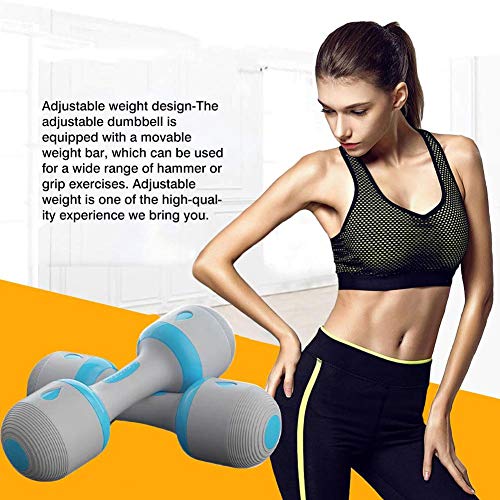 cuffslee Mancuerna Ajustable, Selección De Peso 5 En 1, Barra De Peso Multiusos con Agarre Antideslizante para La Oficina del Gimnasio En Casa （Individual 5 Kg Azul）