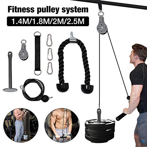 cuffslee Sistema De Fijación De La Máquina De Cable De Polea De Ejercicios, Flexiones De Bíceps, Extensiones De Tríceps Ejercicios De Ejercicios, Equipos De Ejercicios para El Gimnasio En Casa (2 M)