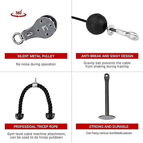 cuffslee Sistema De Fijación De La Máquina De Cable De Polea De Ejercicios, Flexiones De Bíceps, Extensiones De Tríceps Ejercicios De Ejercicios, Equipos De Ejercicios para El Gimnasio En Casa (2 M) cuffslee Sistema De Fijación De La Máquina De Cable De Polea De Ejercicios, Flexiones De Bíceps, Extensiones De Tríceps Ejercicios De Ejercicios, Equipos De Ejercicios para El Gimnasio En Casa (2 M)