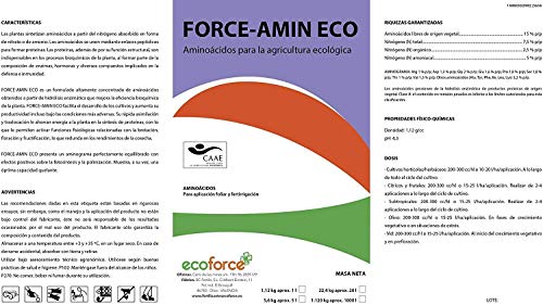 CULTIVERS Force-Amin Eco de 1 l. Abono - Fertilizante de Aminoácidos Vegetales potencia el crecimiento de tu plantas en exterior e interior. Aumenta la productividad