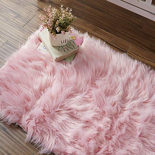 Cumay Piel de Imitación, Artificial Alfombra, excelente Piel sintética de Calidad Alfombra de Lana ,Adecuado para salón Dormitorio baño sofá Silla cojín (Rosa, 60 X 90 cm) Cumay Piel de Imitación, Artificial Alfombra, excelente Piel sintética de Calidad Alfombra de Lana ,Adecuado para salón Dormitorio baño sofá Silla cojín (Rosa, 60 X 90 cm)