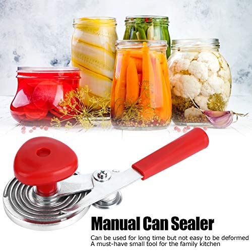 Cuque Sellador de latas, Alta Resistencia, Apto para lavavajillas, Superficies Brillantes, Hierro + Dispositivo de prensado de ABS, Manual de Mango Largo para Restaurante casero, Herramienta de