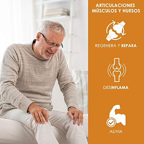 Cúrcuma con glucosamina, condroitina y colágeno | Elimina el dolor en músculos, articulaciones y huesos | Potente antiinflamatorio con acción analgésica | Repara las articulaciones | 90 cápsulas