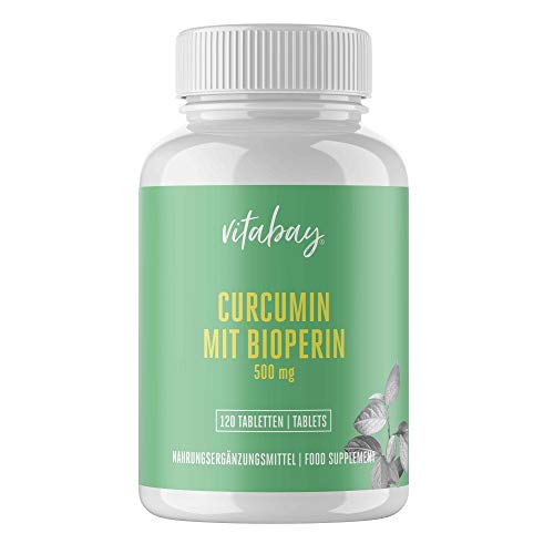 Curcumina con Bioperin 500 mg - complejo Curcuma C3 - raíz de Curcuma Longa - 120 comprimidos VEGAN