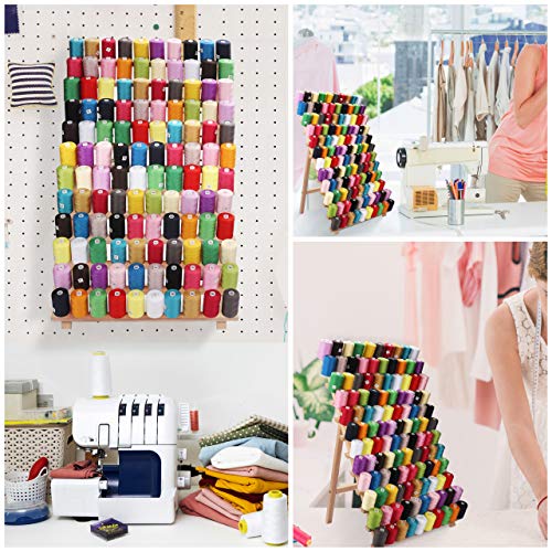Curtzy Porta Hilos de Madera para 120 Carretes de Hilo - Organizador Costura de Pared con Ganchos para Colgarlo - Organizador de Hilos de Madera de Haya para Bordado, Costura, Hacer Colchas Curtzy Porta Hilos de Madera para 120 Carretes de Hilo - Organizador Costura de Pared con Ganchos para Colgarlo - Organizador de Hilos de Madera de Haya para Bordado, Costura, Hacer Colchas