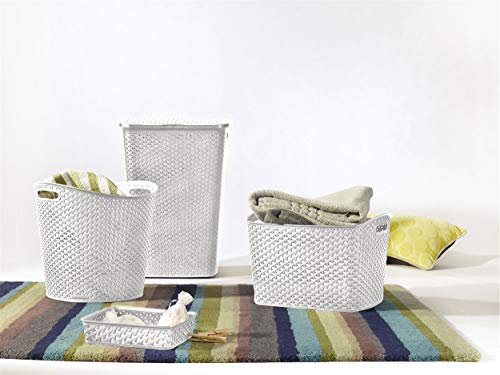 Curver 189207 - Cesta de ropa Natural Style, con tapa natural, 42.8 x 32.1 x 59.5 cm, color blanco Curver 189207 - Cesta de ropa Natural Style, con tapa natural, 42.8 x 32.1 x 59.5 cm, color blanco