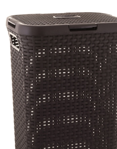 Curver 193009 - Cesta de ropa Natural Style, con tapa configurable, 40 L, color chocolate Curver 193009 - Cesta de ropa Natural Style, con tapa configurable, 40 L, color chocolate